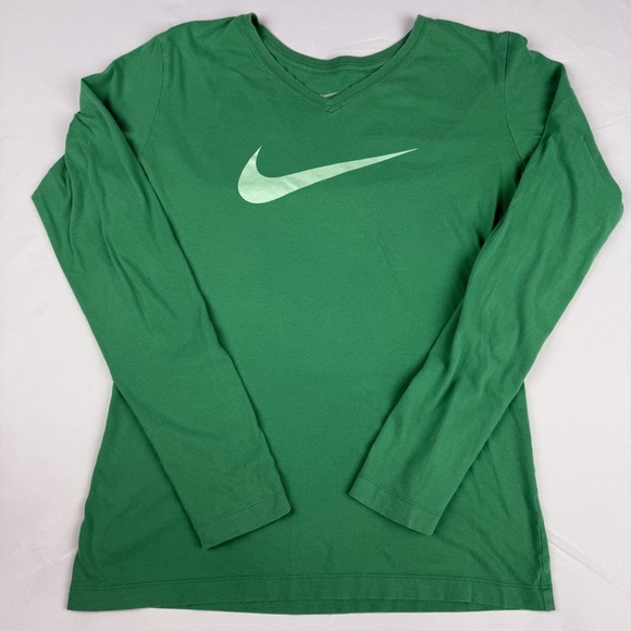 Nike Women's Slim Fit Long Sleeve Shirt Green - Picture 2 of 8